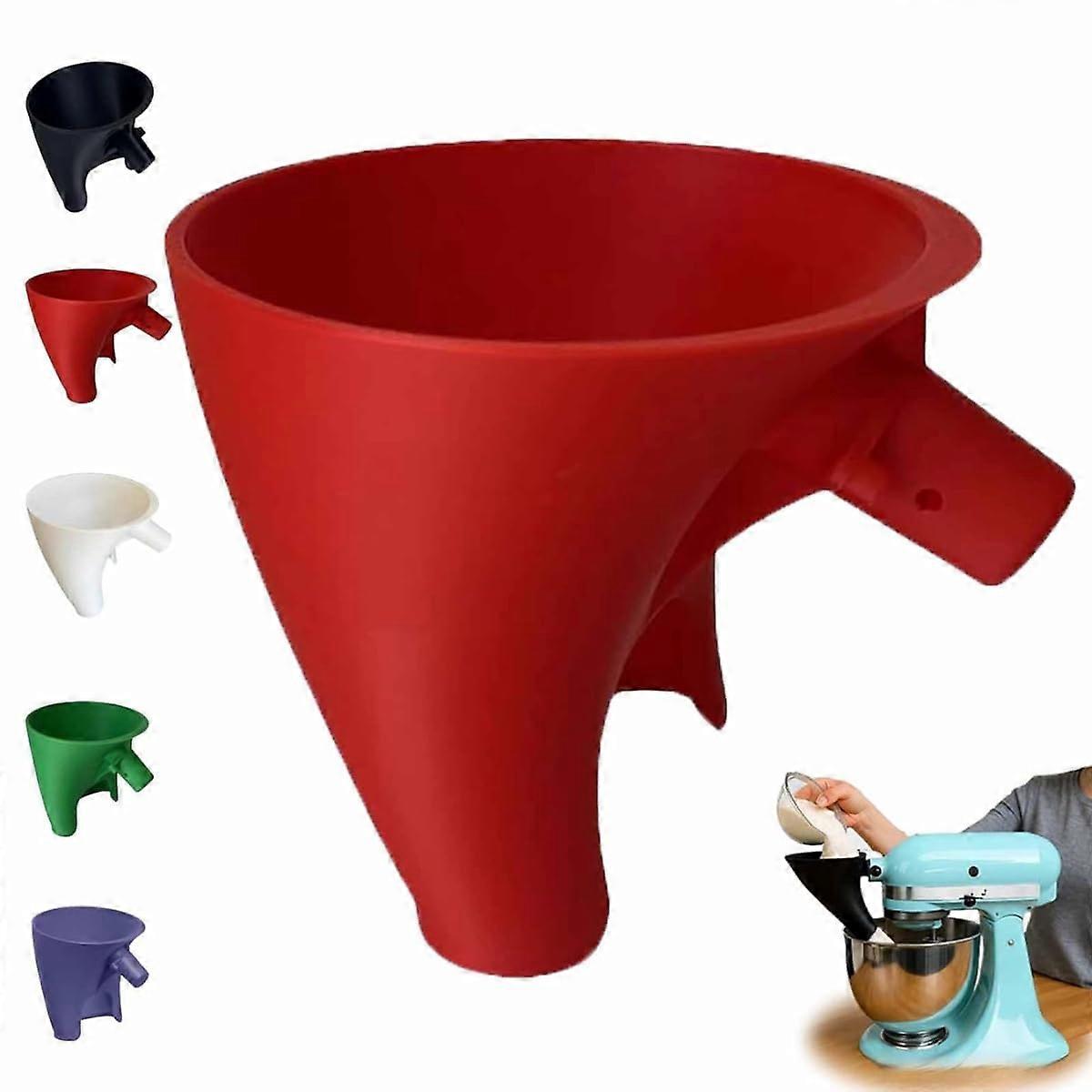 Stand Mixer Attachment Flour Funnel for KitchenAid TiltHead 5QT Mess Baking Accessory Red