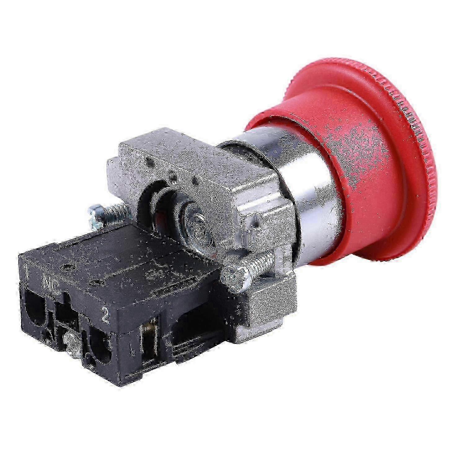 22mm NC Red Mushroom Emergency Stop Button Switch 600V 10A ZB2-BE102C 25-26S