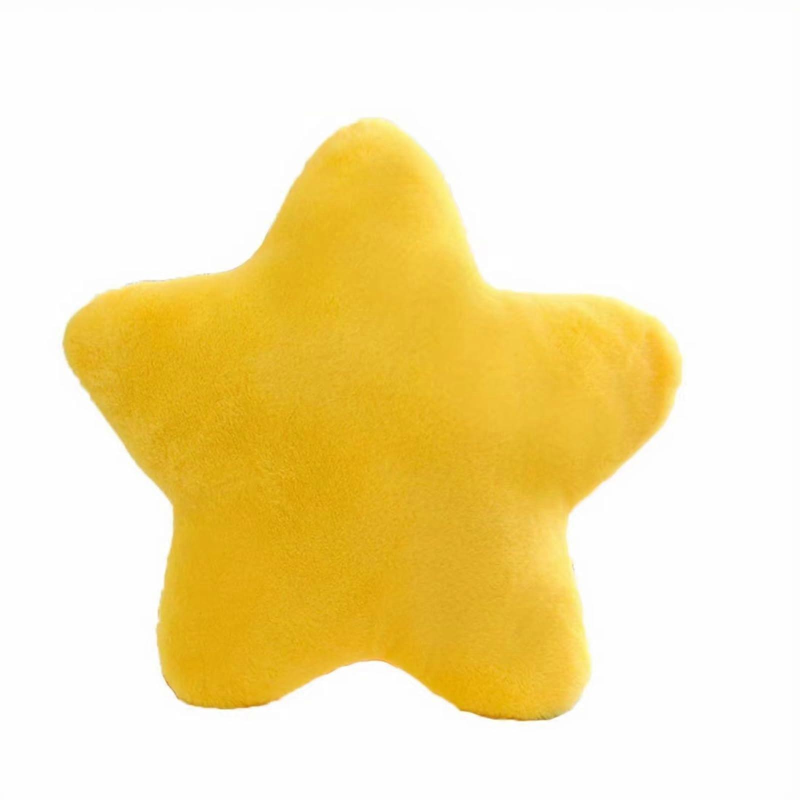 Yellow Star Throw Pillow Soft Plush Cushion for Sofa and Bed with Charming Shape 30cm