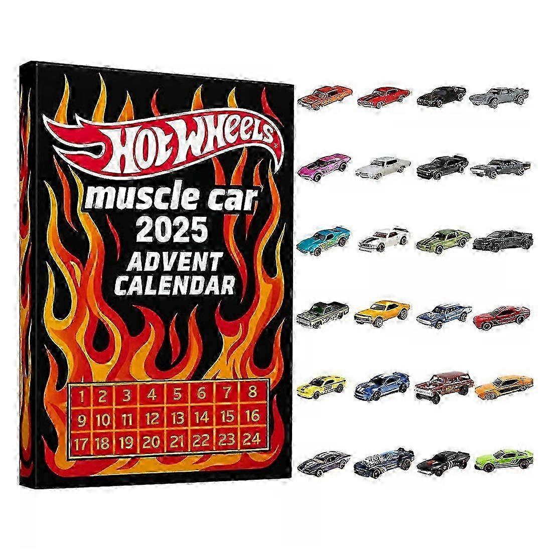 2025 Muscle Car Advent Calendar for Children with Surprise Blind Box Toys