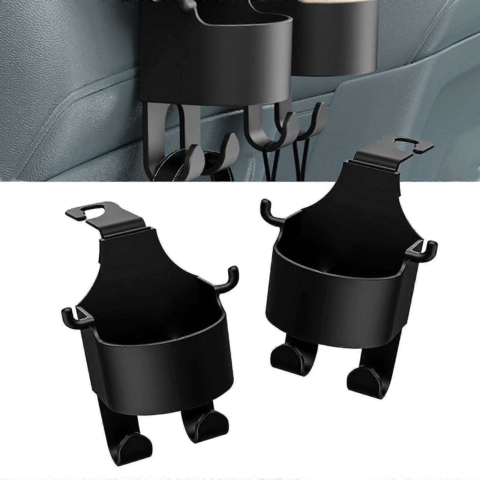 2PCS Universal Car Seat Back Hook with Foldable Headrest Phone Holder for Bags and Drinks