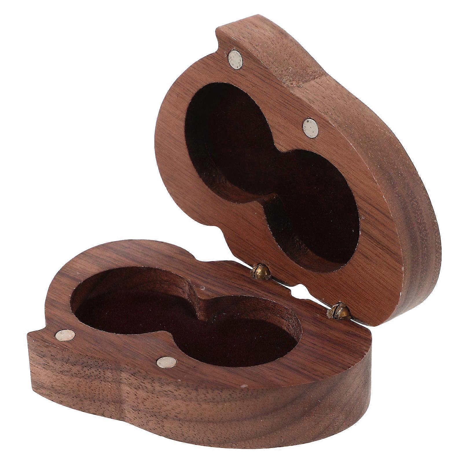 Heart Shaped Wooden Rings Box for Proposal with Double Heart Rings Box