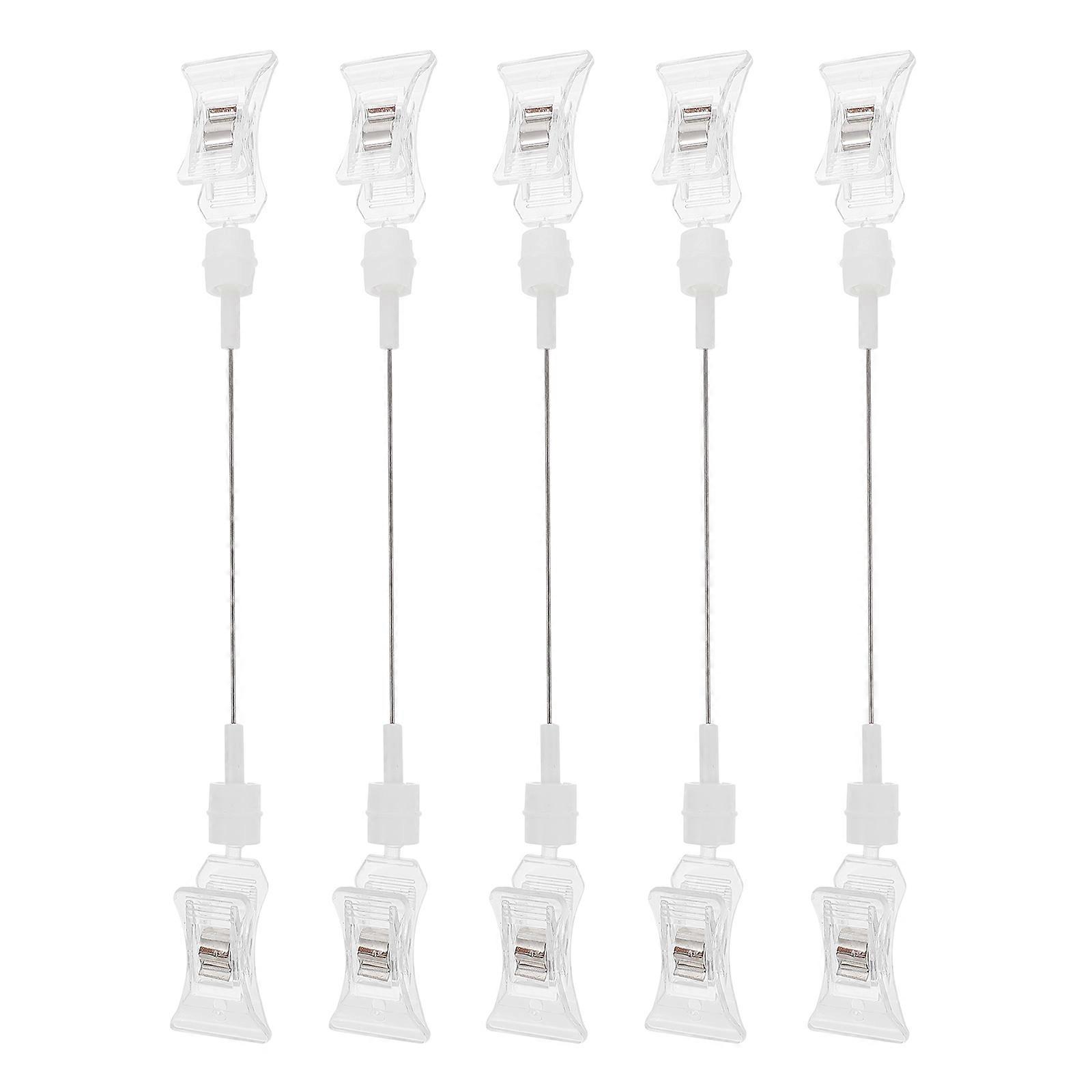 Label Clamp Shelf Clips for Display 5Pcs Transparent Plastic Clips