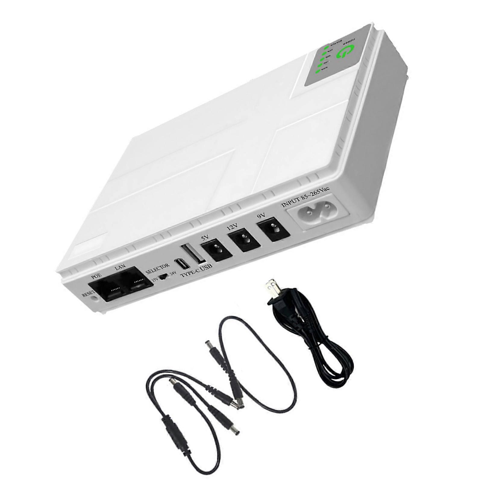 20000mAh Battery Uninterruptible Power Supply for Routers Mobile Phones and Security Cameras Multiple Voltages Outputs  White