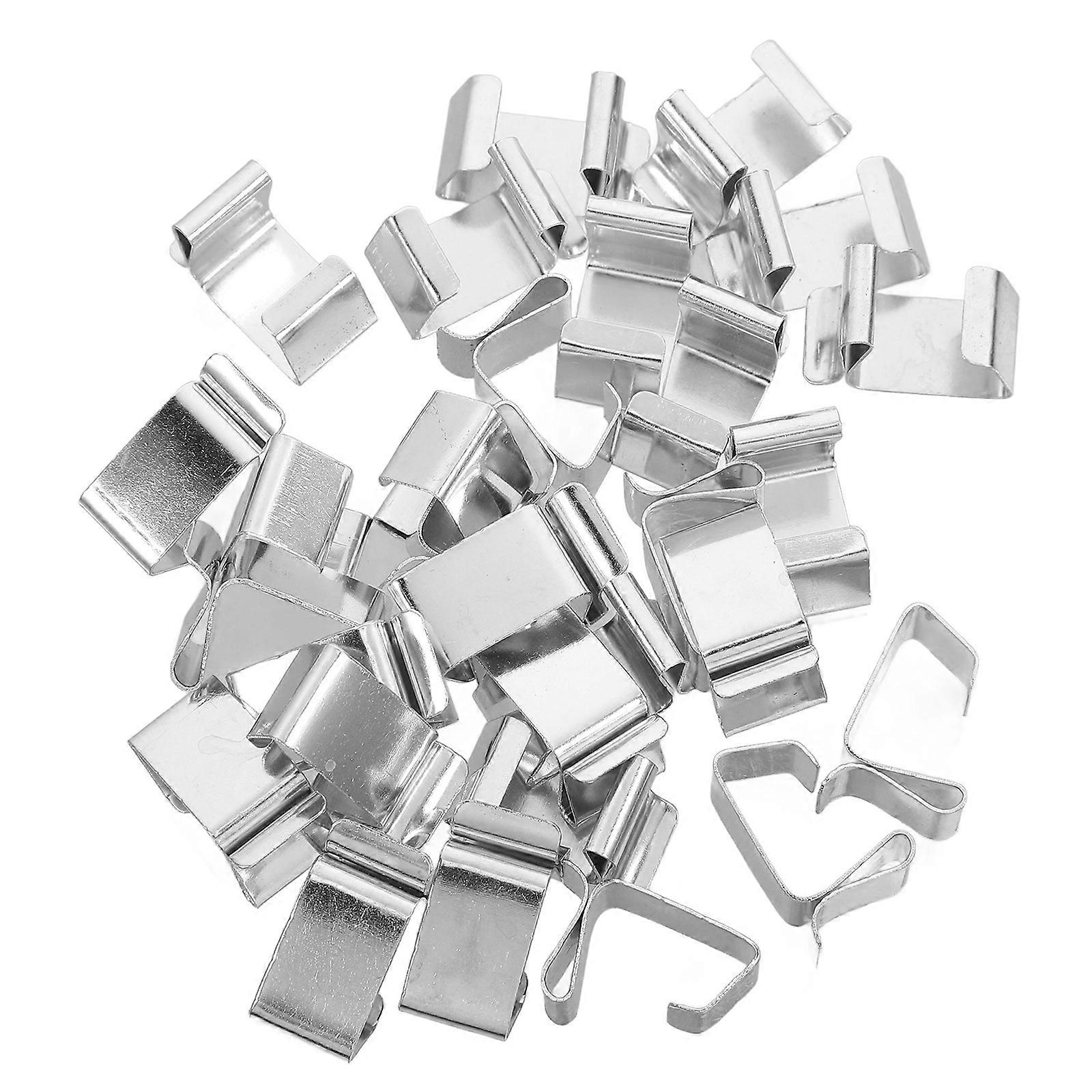 Christmas Light Clips Stainless Steel for Securing Lights 50Pcs Silver