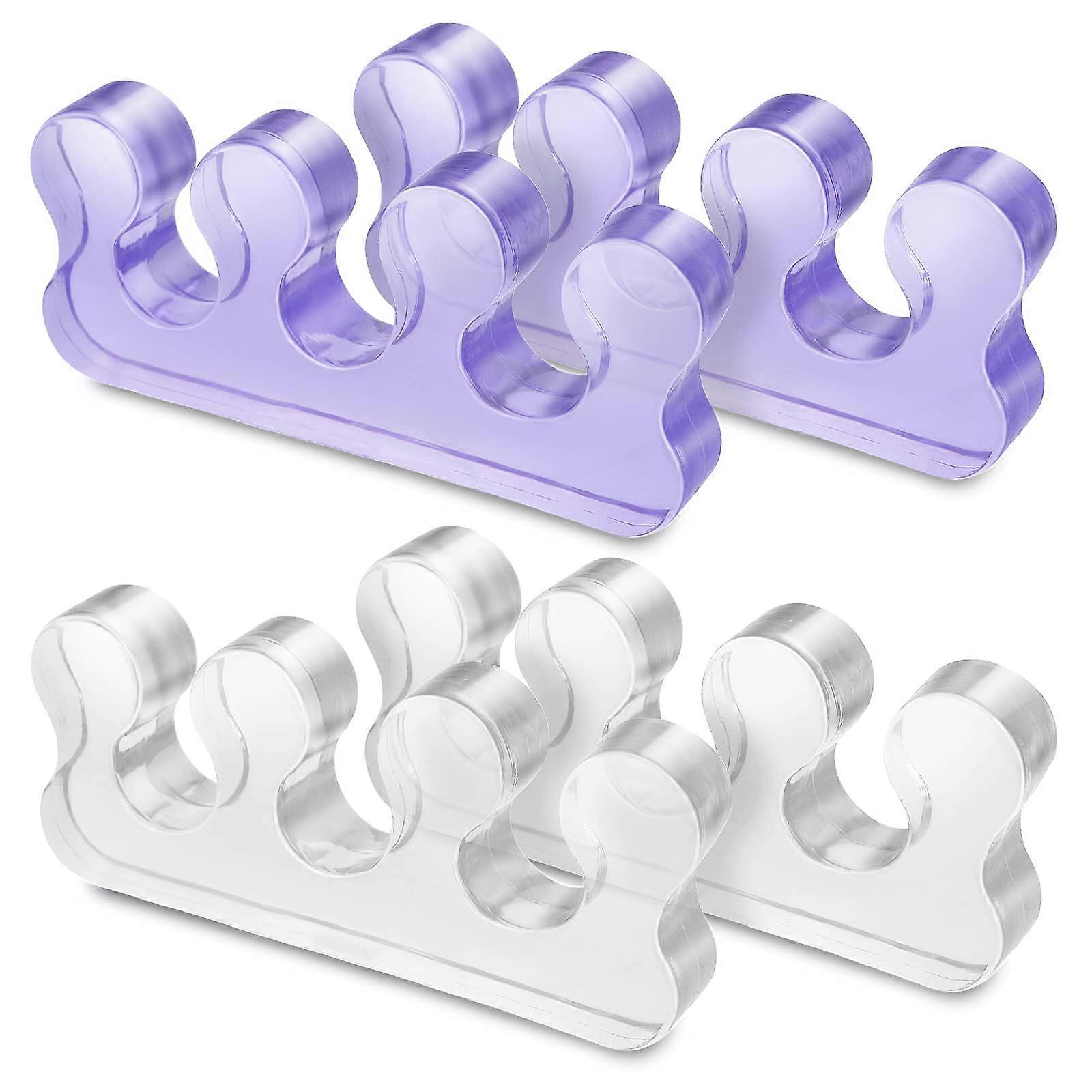 4Pcs Gel Toe Separators for Precise Polish Application, Reusable Washable Pedicure Toe Dividers