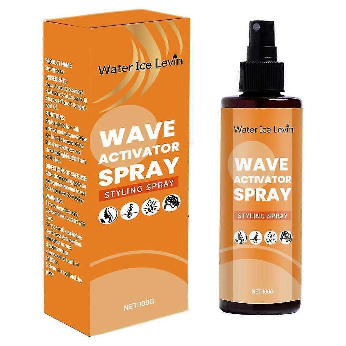 Wave Activator Styling Spray for Curly Hair, 100ml, Frizz Control with Ginger Root and Coconut Oil