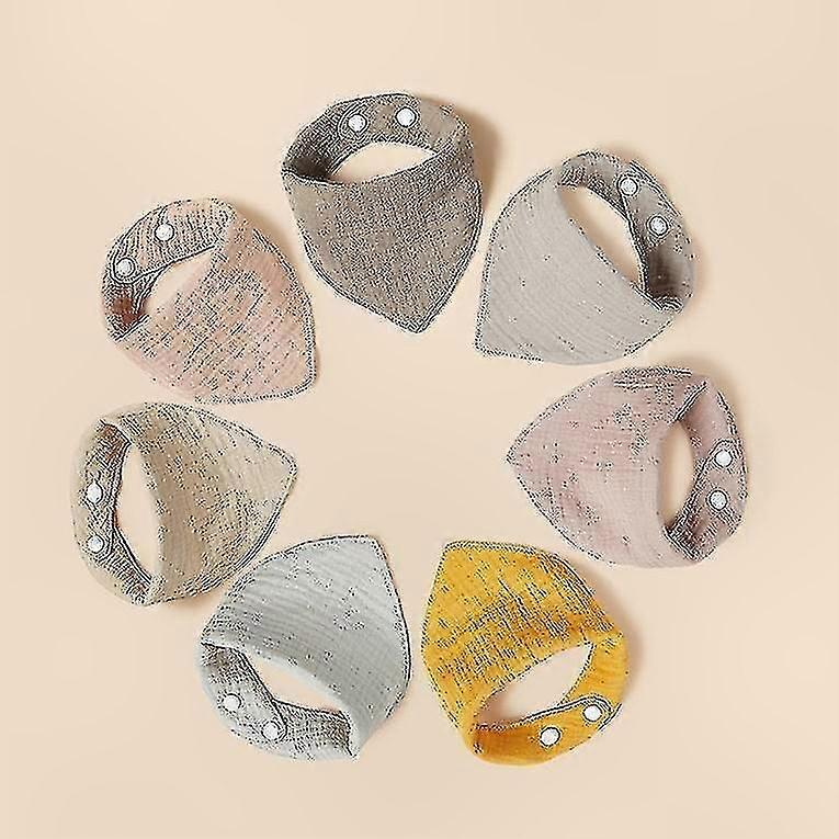 7-Pack Baby Bibs in Solid Colors for Mealtime