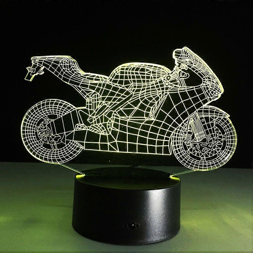 3D Lamp Visual Light Effect Touch Switch Colors Changes Night Light (Motorcycle)