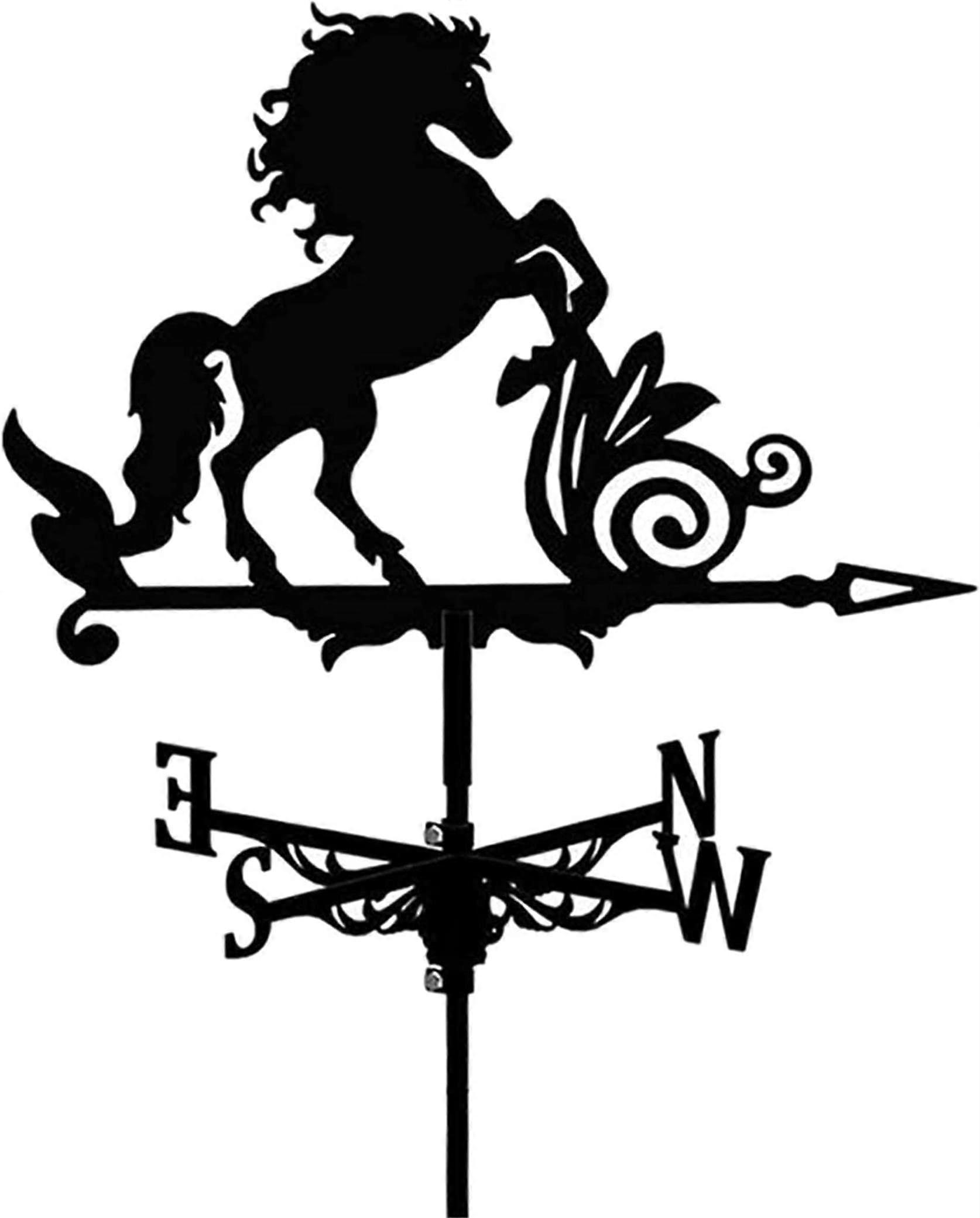 Metal Weather Vane with RustResistant Coating, Outdoor Garden Yard Wind Direction Indicator Stake