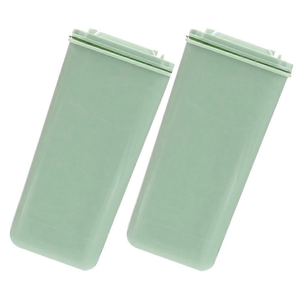 Office Trash Bin Pen Holder Organizing Items Storage Box Green 2Pcs