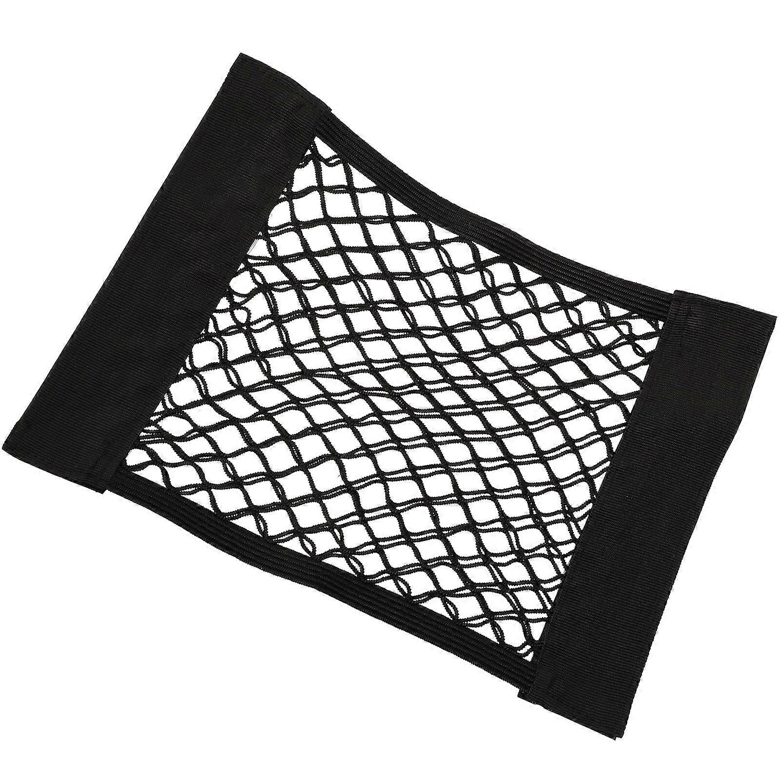 Car Storage Net for Trunk Black Adhesive Mesh Pockets 2Pcs Set