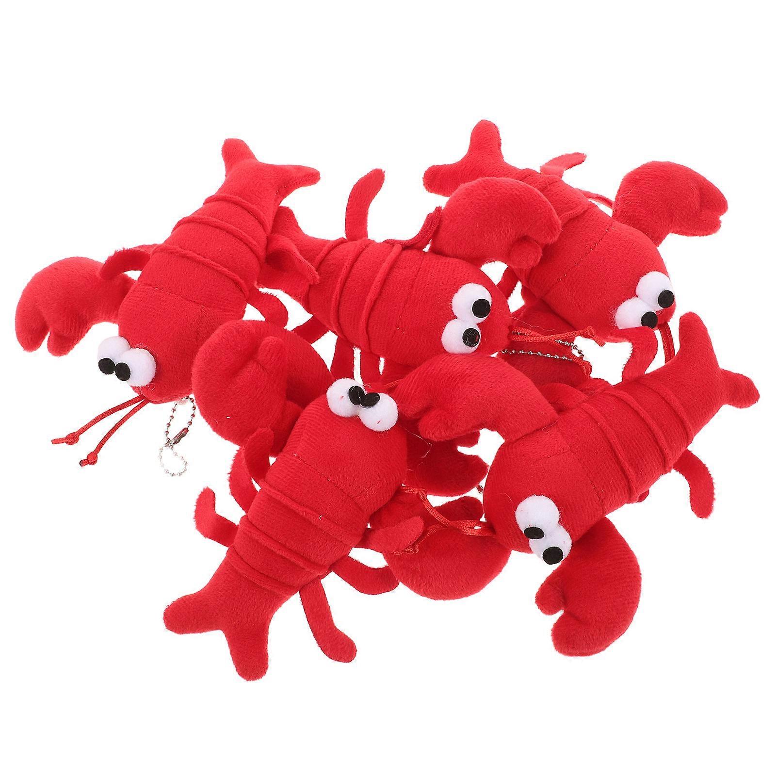 Lobster Toy Crab Doll Keychains for Bag Decor 5Pcs Plush Keychains