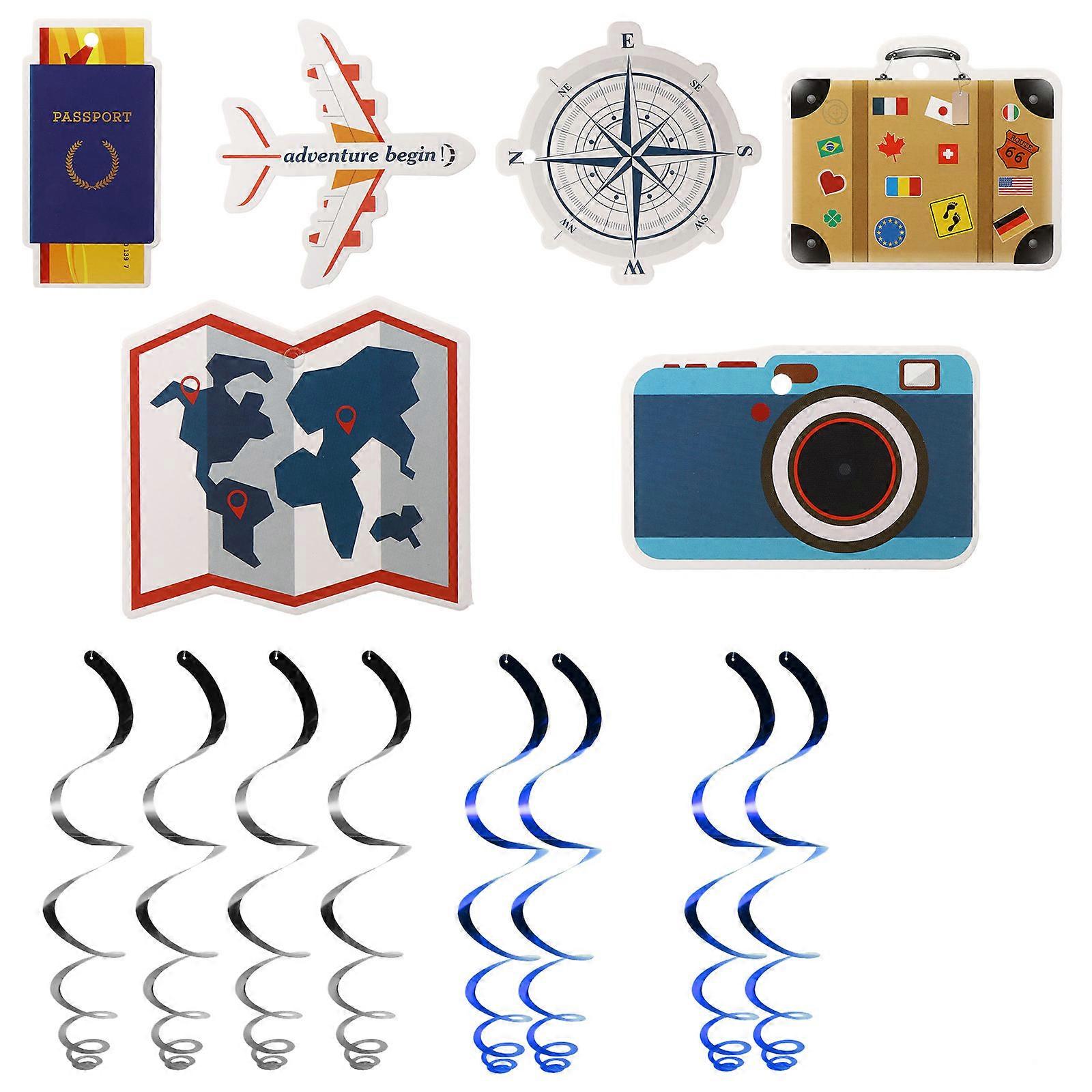 Assorted Color Hanging Decor Spiral Ornament 16Pcs