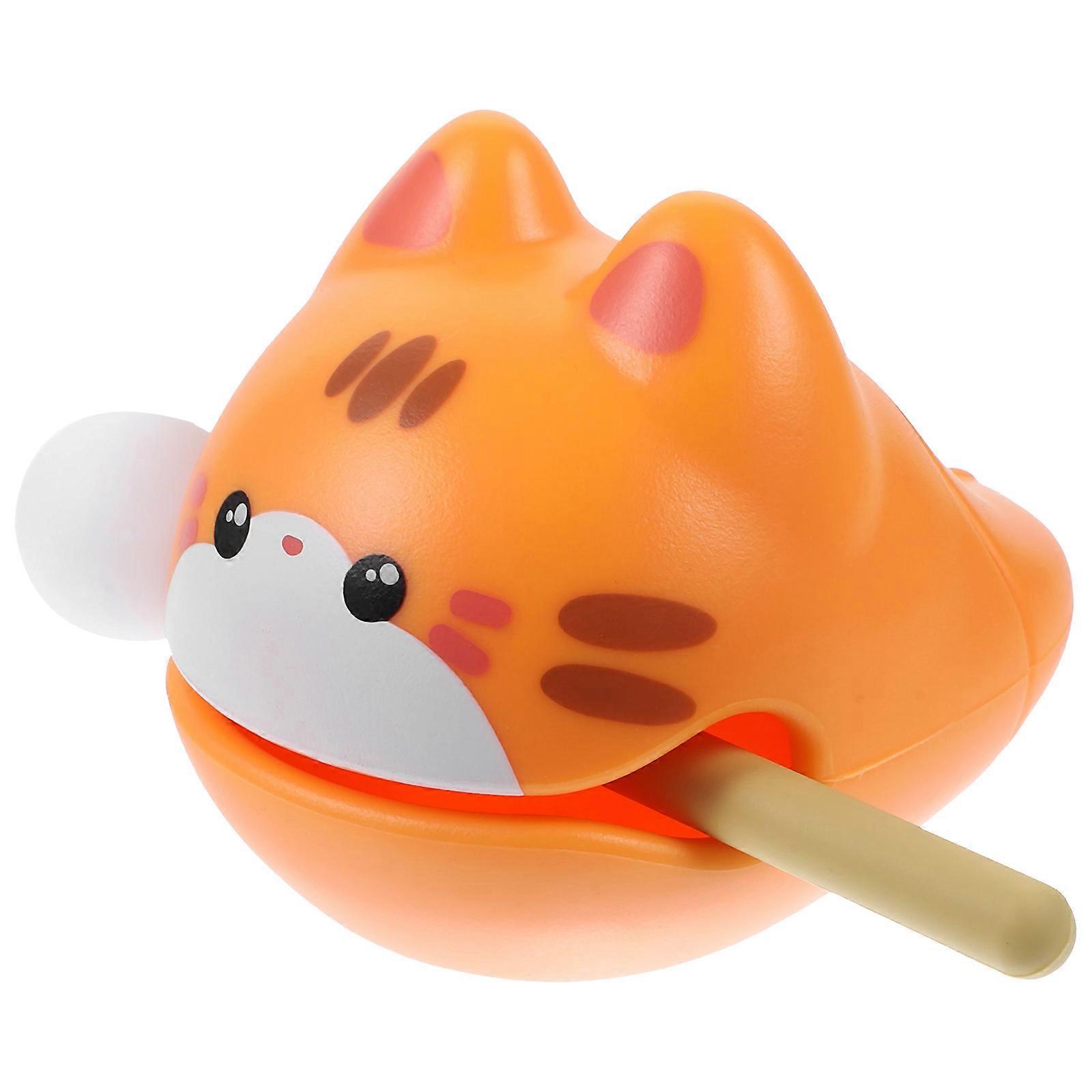 Wooden Fish Temple Block Cat Shape for Playing Use 1Set