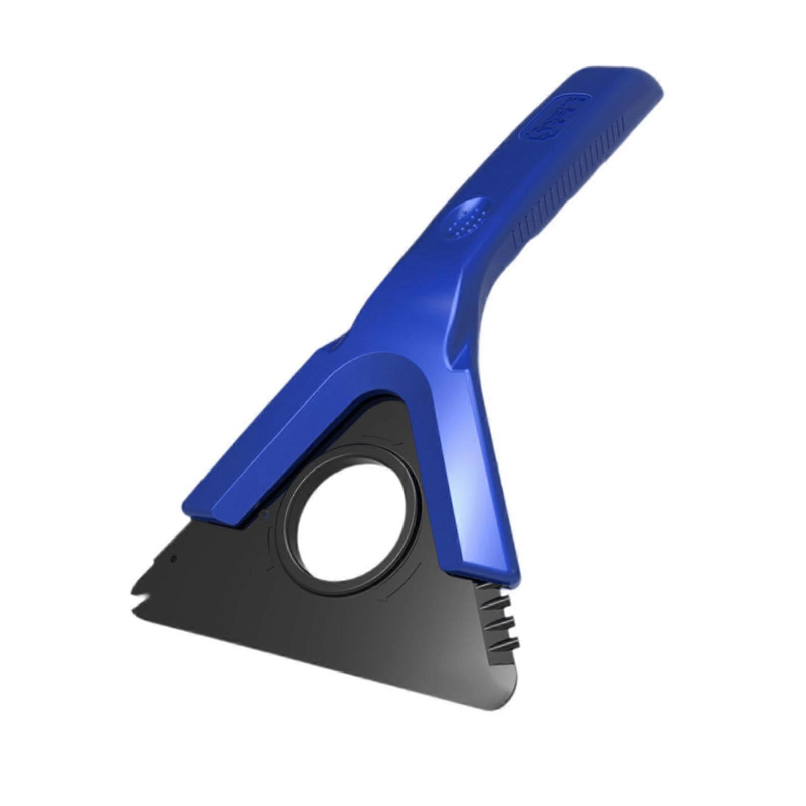 Car Ice Scraper with Ergonomic Long Handle for Quick Snow Removal, Detachable Triangular Head