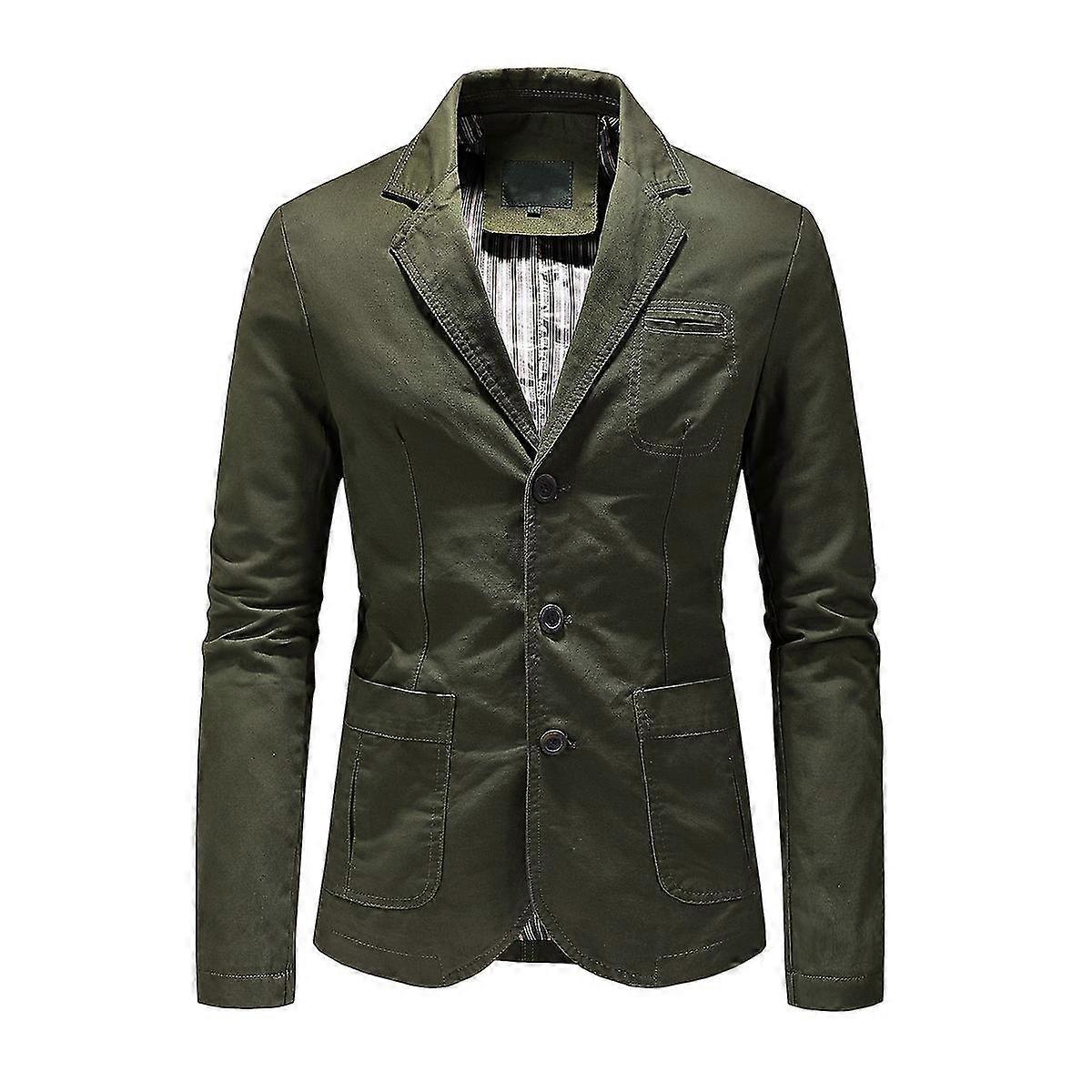 25-26 Cloudstyle Men's Casual Solid Colour 3 Button Suit Jacket