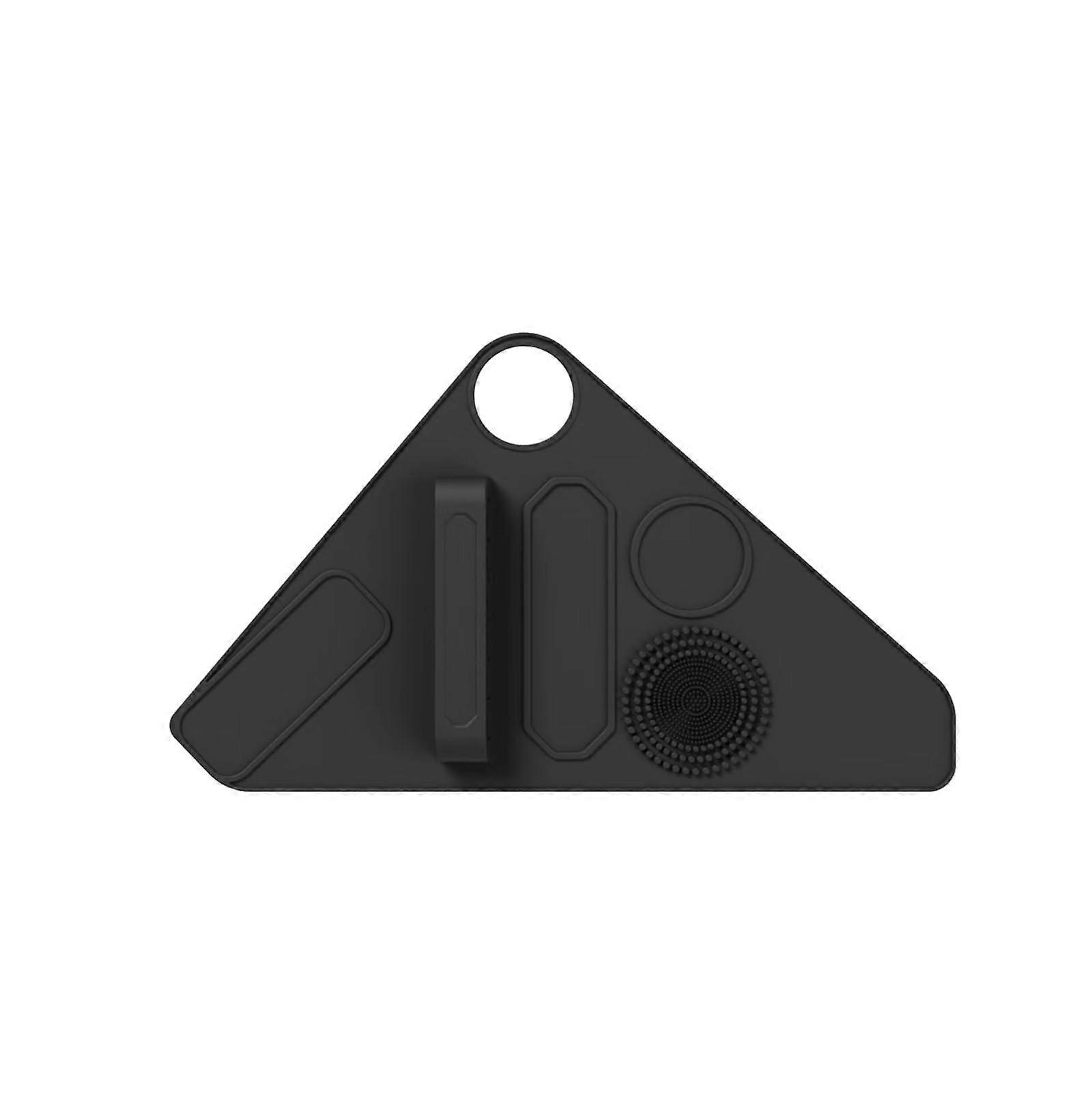 Makeup Brush Holder with BuiltIn Palette, Adjustable Wrist Organizer for Hands Access  Black