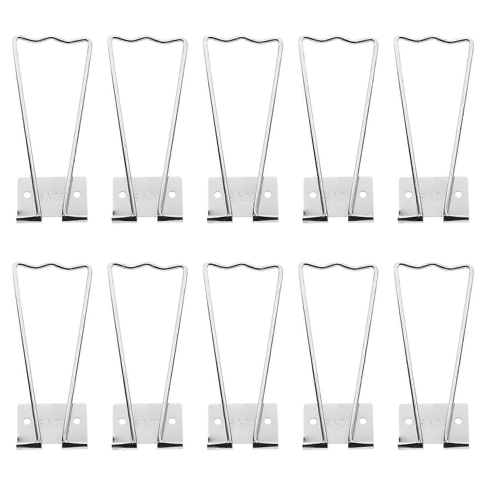 Photo Frame Iron Brackets for Holding Use 10Pcs Silver Set