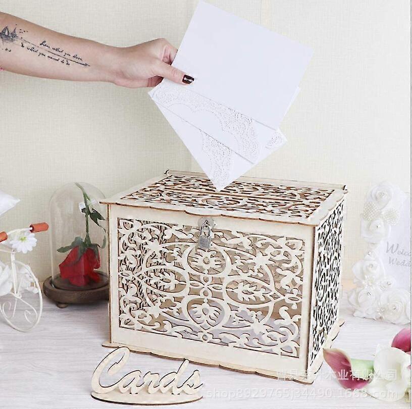 Wooden Wedding Cards Box Rustic Holder for Wedding