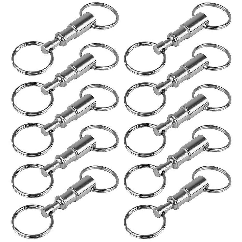 Silver Pull Apart Key Accessory with Double Spring Split for 20Pcs