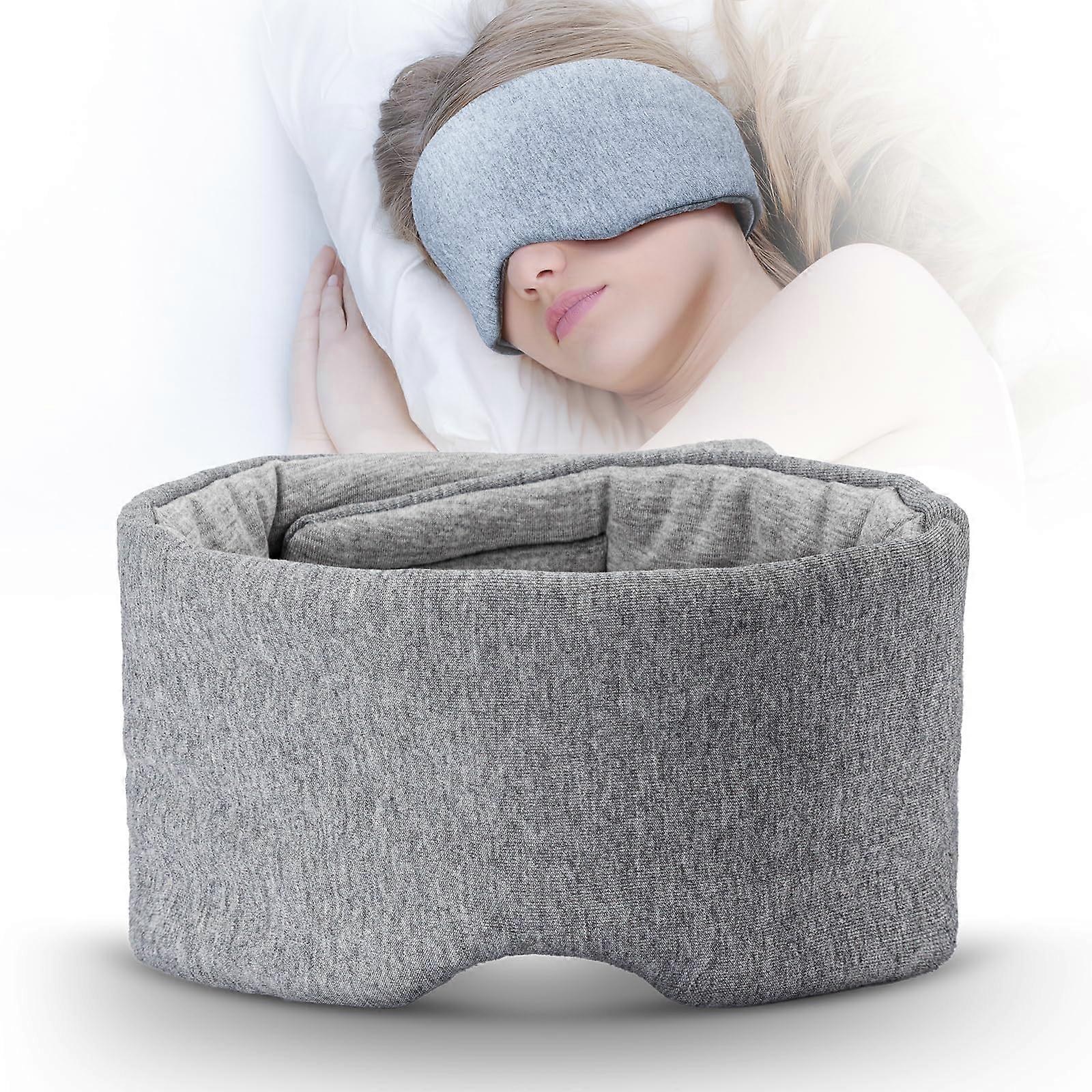Sleep Mask 100% Cotton Light Blocking Eye Mask for Sleeping with Adjustable Strap GreyC
