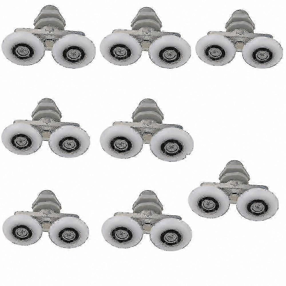8-Pack Shower Door Rollers, Top and Bottom Replacement Wheels for Bathroom Doors