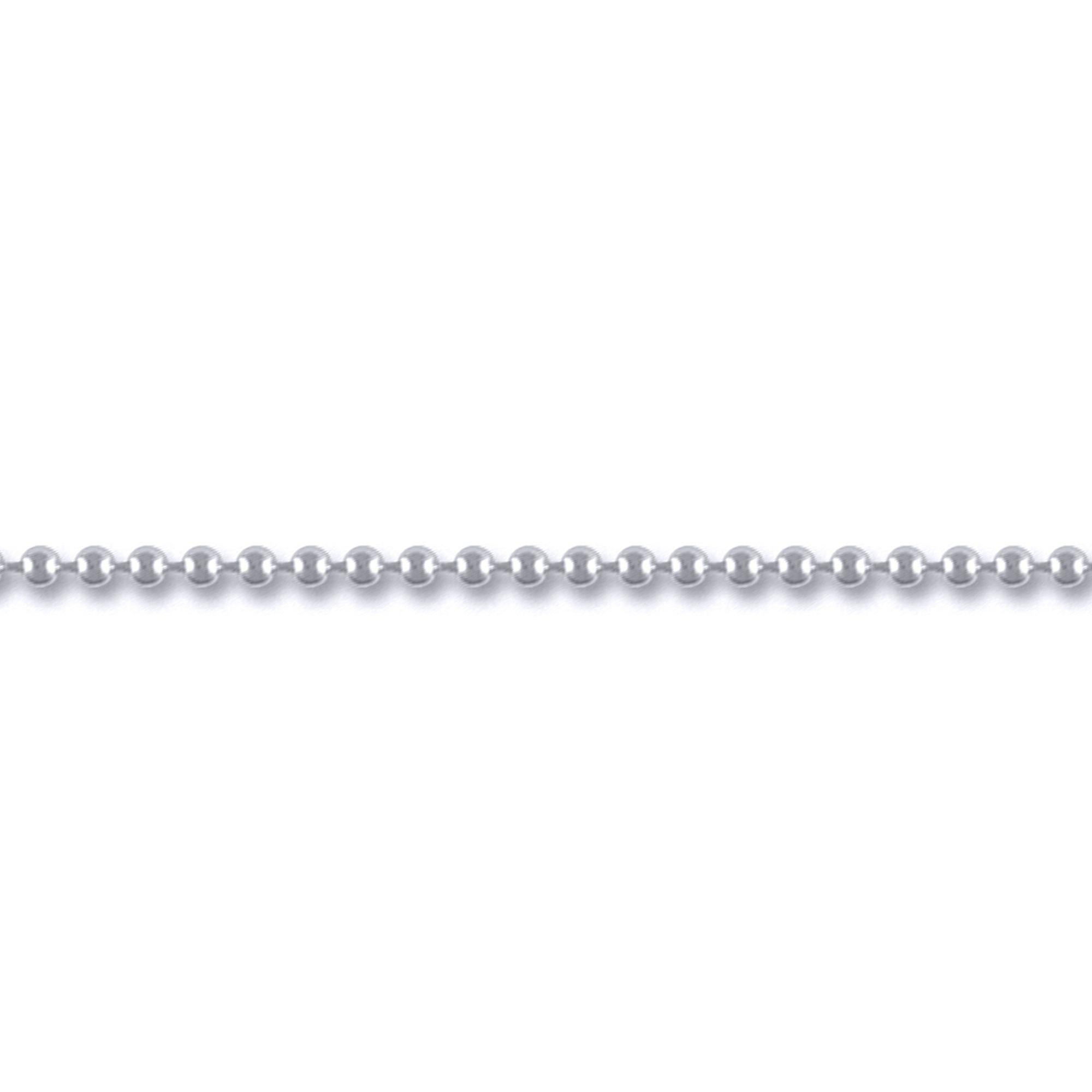 Jewelco London Sterling Silver 2.5mm Gauge Bead Chain Bead Chain Necklace