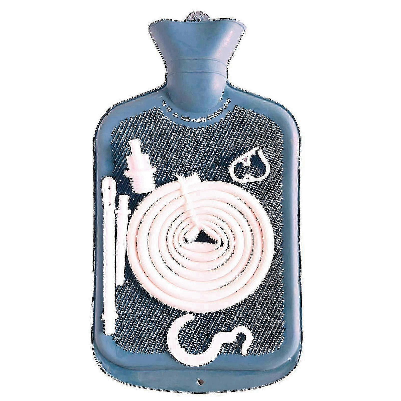 2L Enema Bag Kit with Long Hose Adjustable Flow Valve for Colon Cleansing