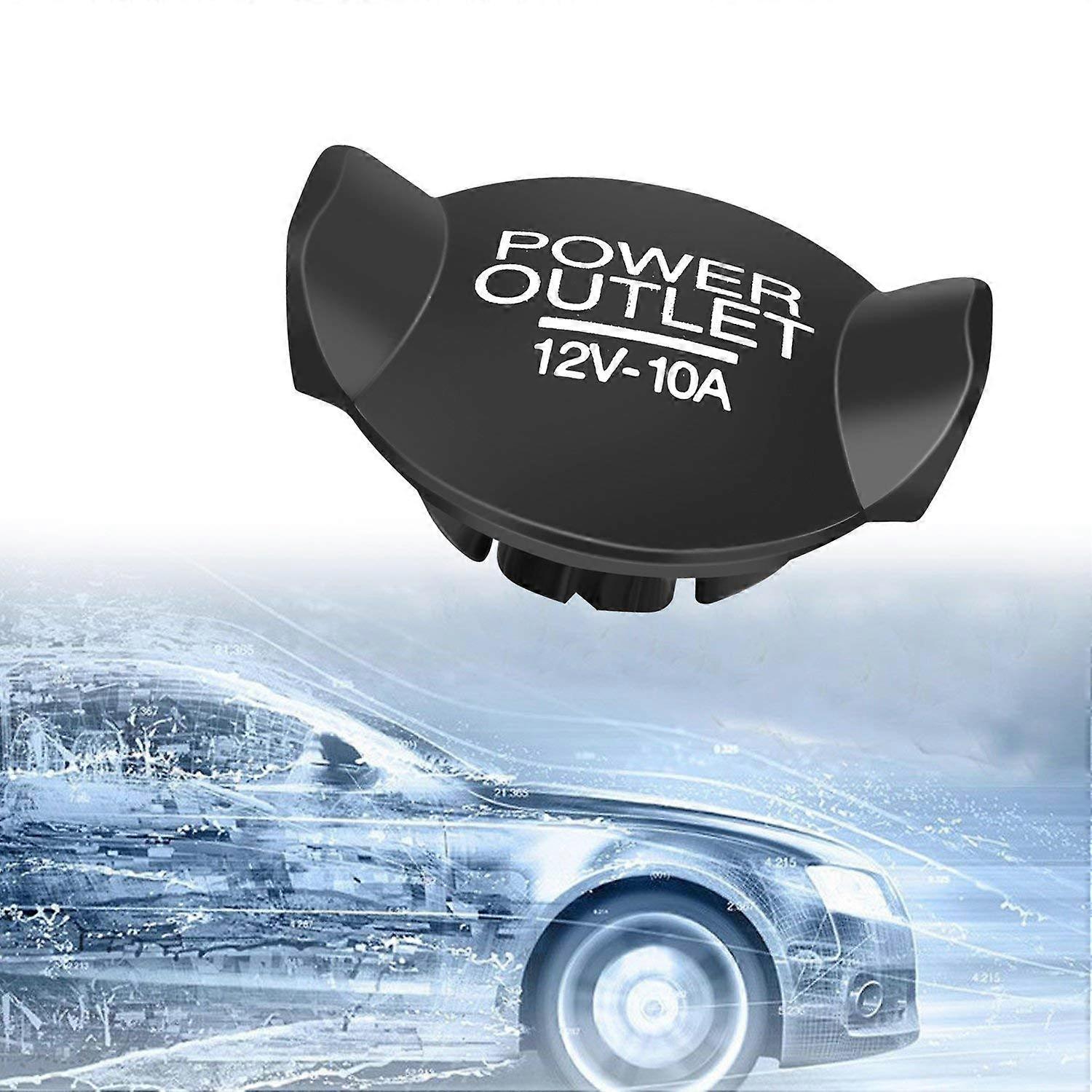 Waterproof Dustproof Car Cigarette Lighter Cover and Power Socket Cap Black PP Plastic