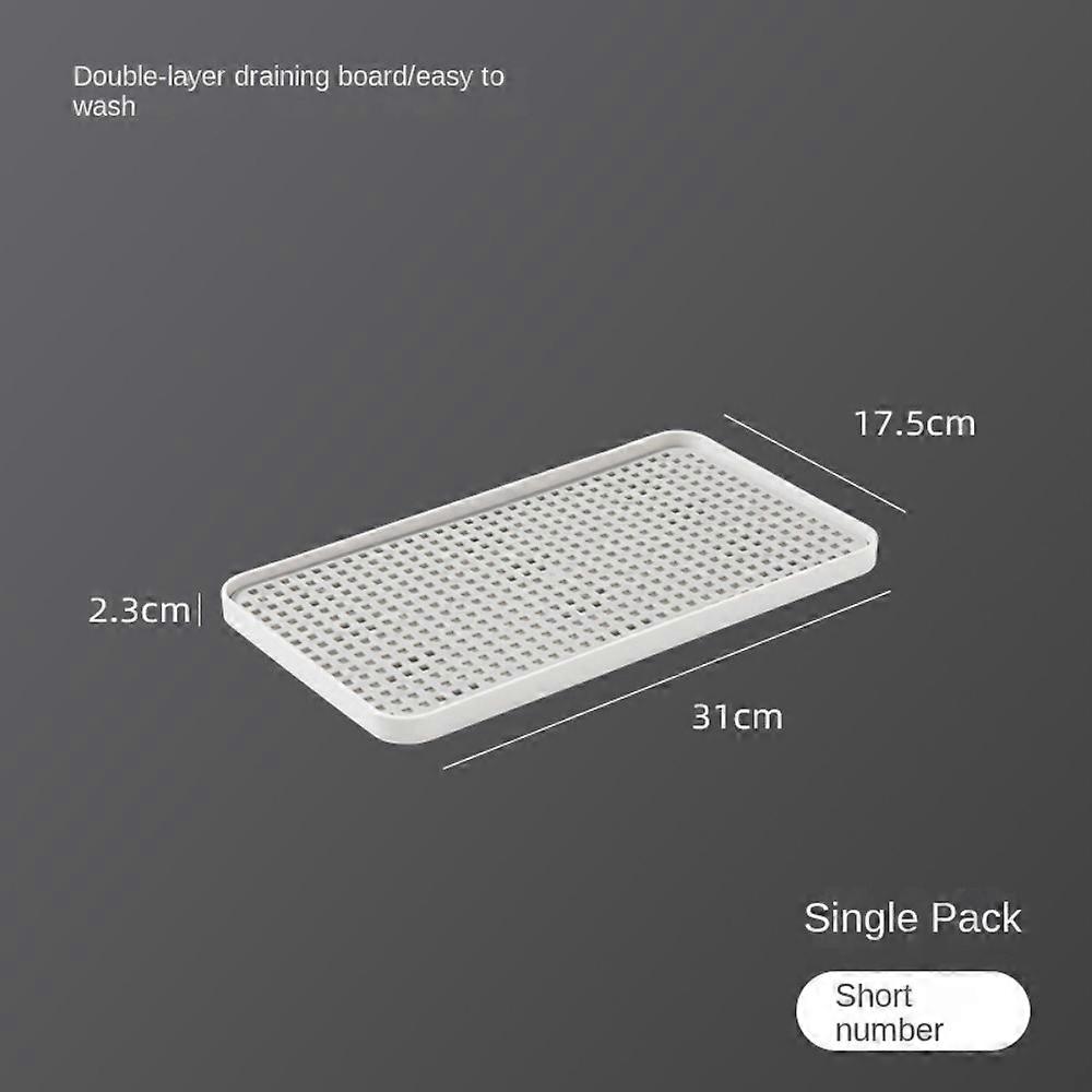 Hot Fruit Dryer Tray Tableware Plastic Plastic Dish Drainer Rectangle Double-Layer Tea Tray Kitchen Organizer
