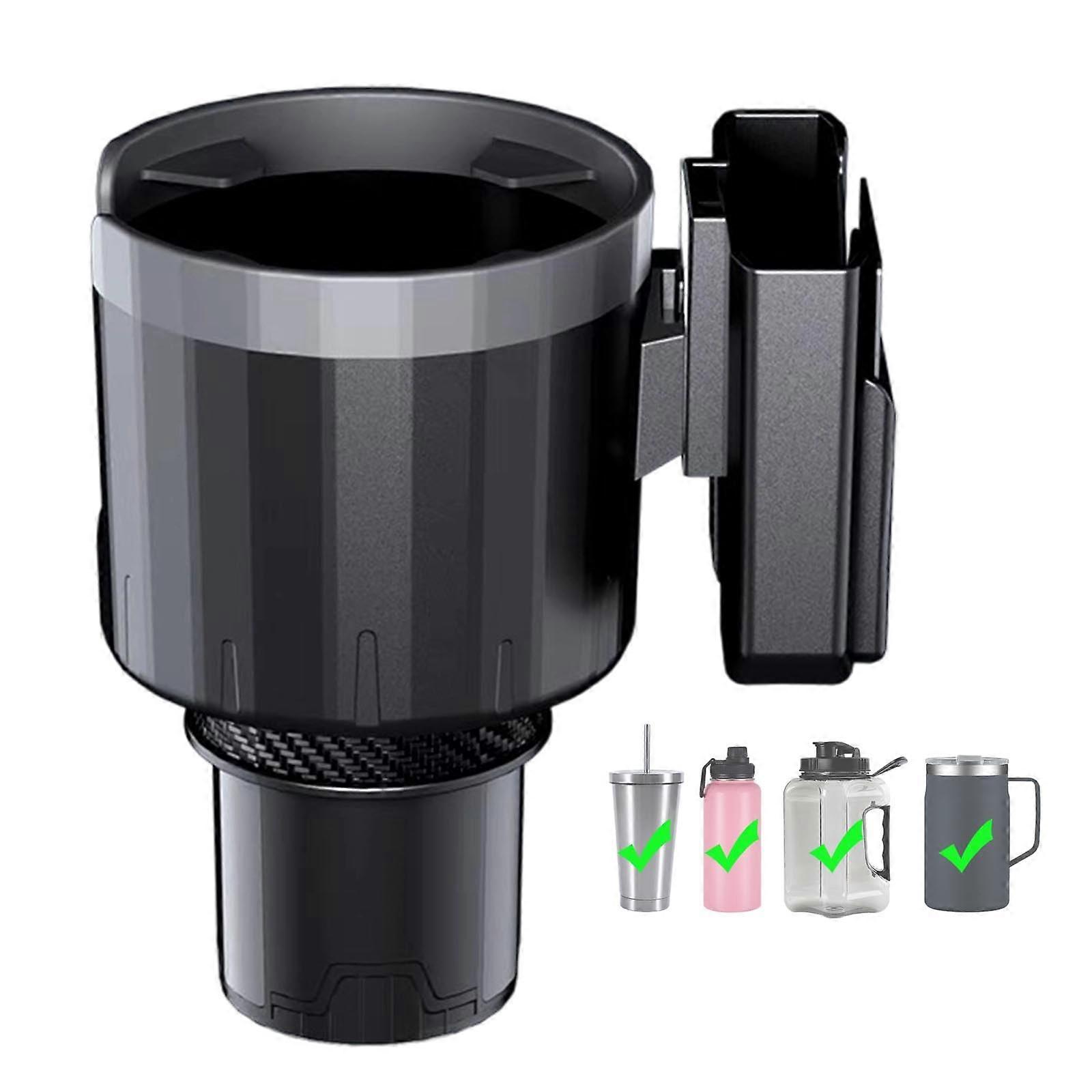 Car Cup Holder Expander with Phone Mount, Extra Wide Adjustable Base for Large Bottles and Mugs Ref: 9012