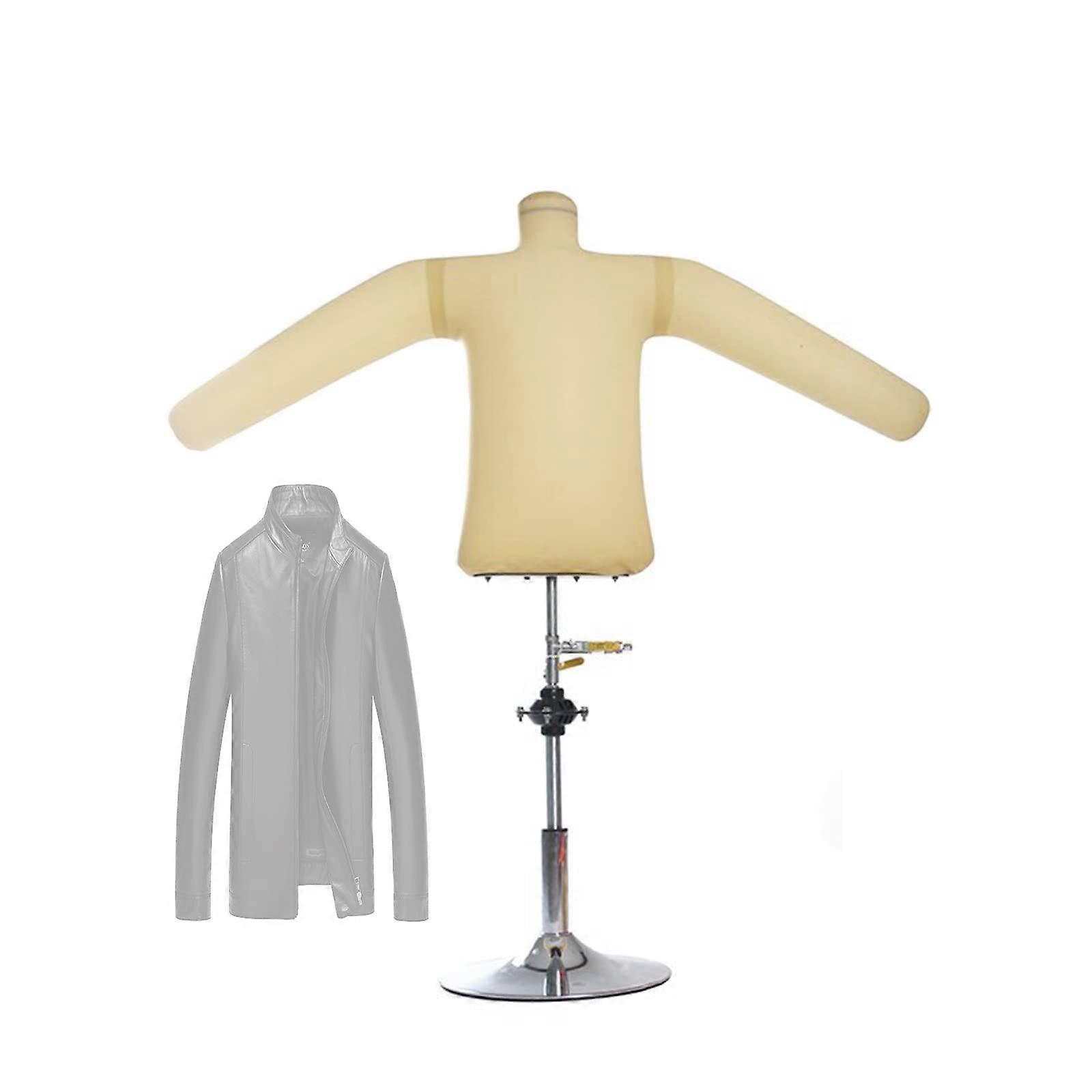 Mannequin Display Stand with Adjustable Height, White Inflatable Bust for Clothing Store Sewing
