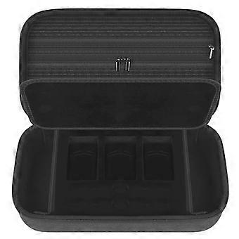 (Case only) Jewelry Box Watch Case Organiser, Travel Display Storage with 3 Watch Compartments, 2 Glasses Slots, 10 Ring Holders