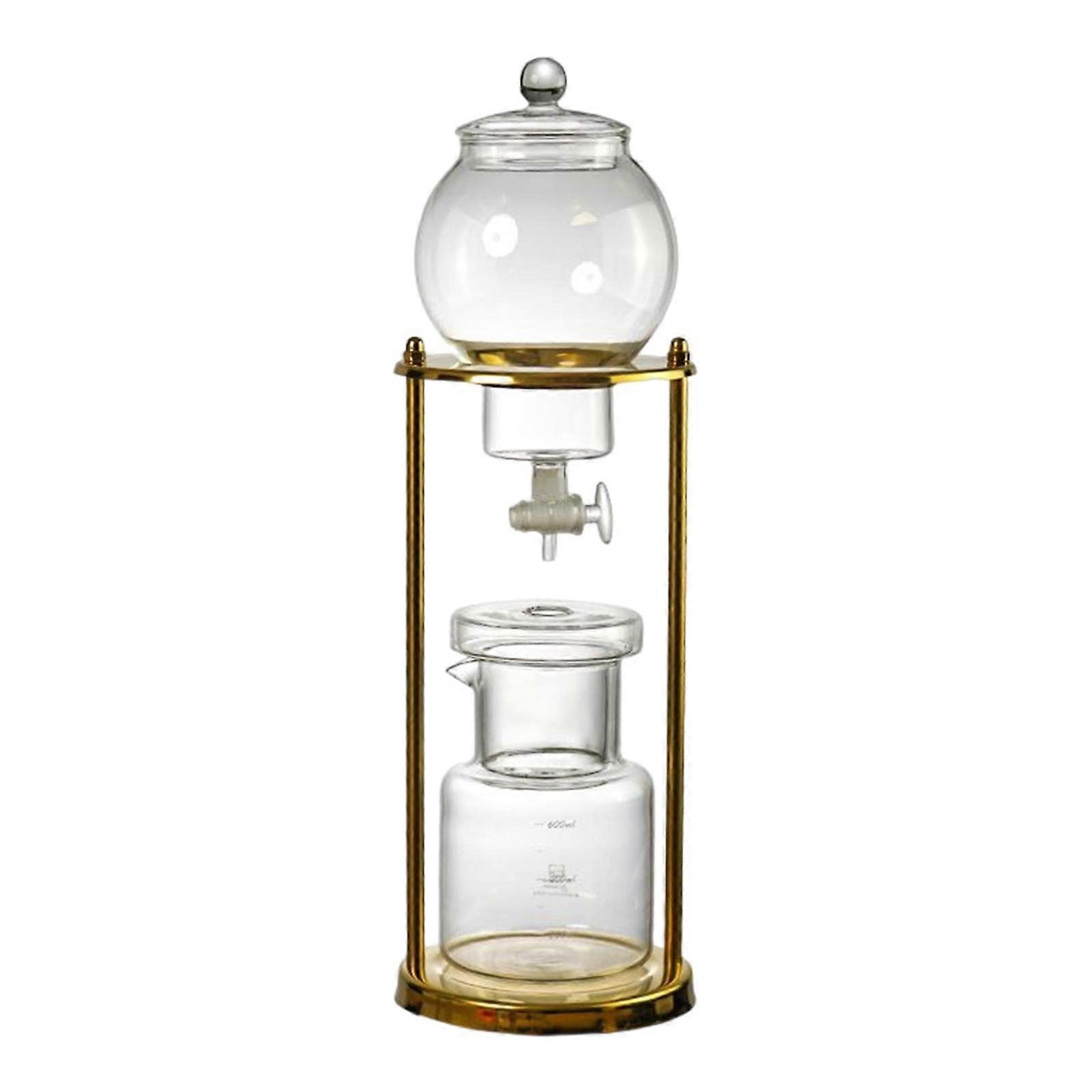 Cold Brew Coffee Maker 600ml Glass with Adjustable Drip Speed for Camping and Tea Brewing