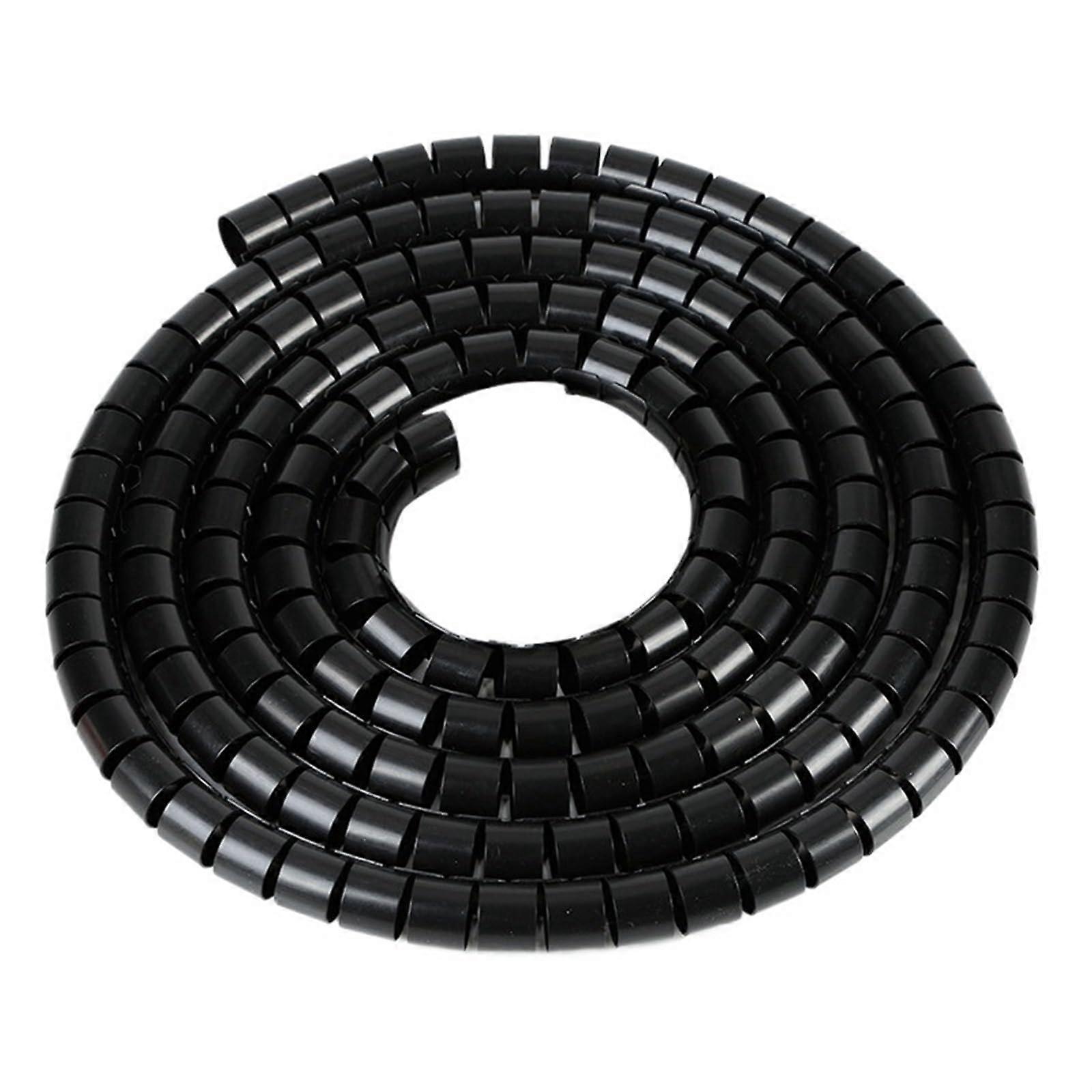 Cable Management Sleeve 32mm Black Spiral Cable Wrap for Wire Protection and Clutter Reduction 1m
