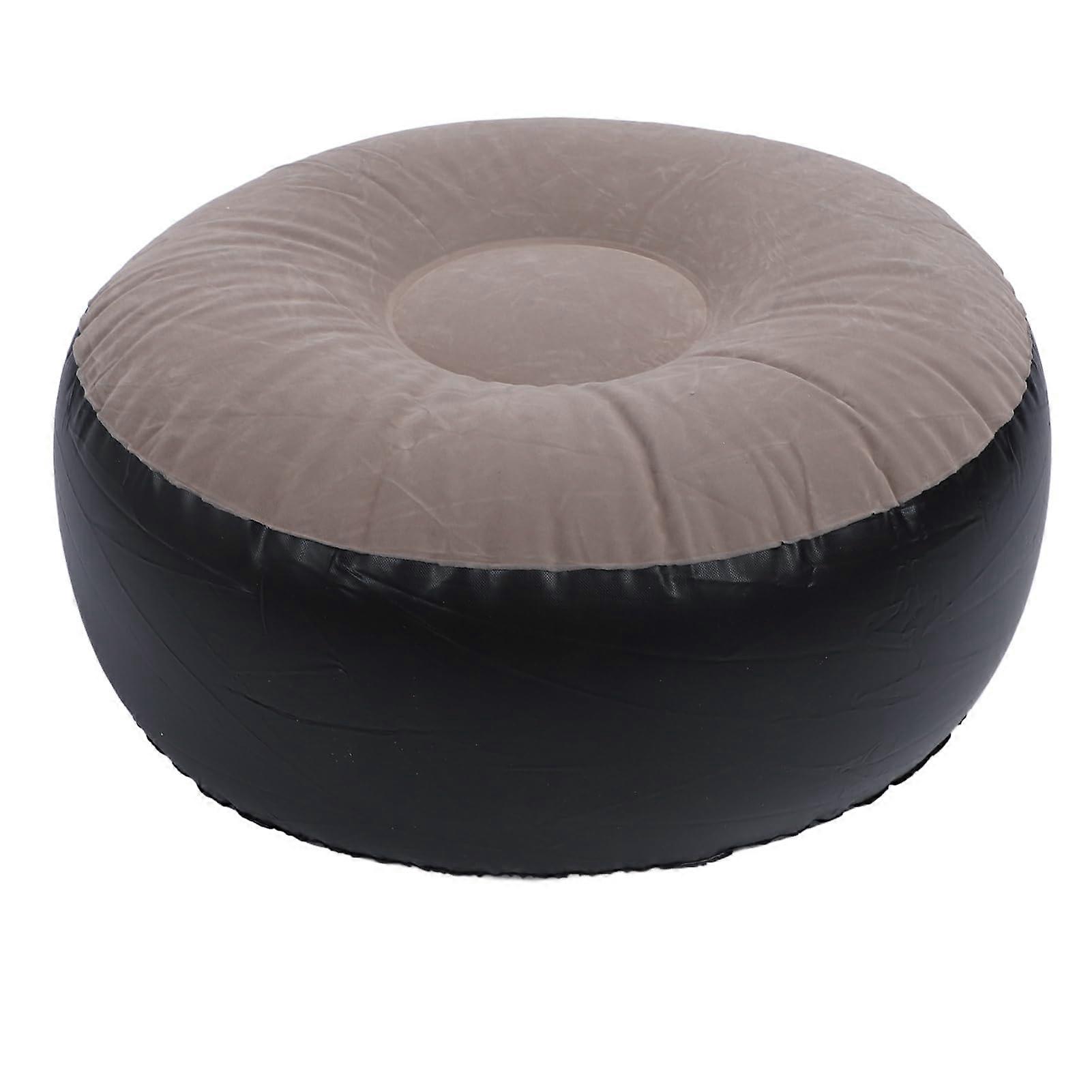 Inflatable Stool Coffee Color with Comfortable Flocking Surface for Camping Travel Outdoor