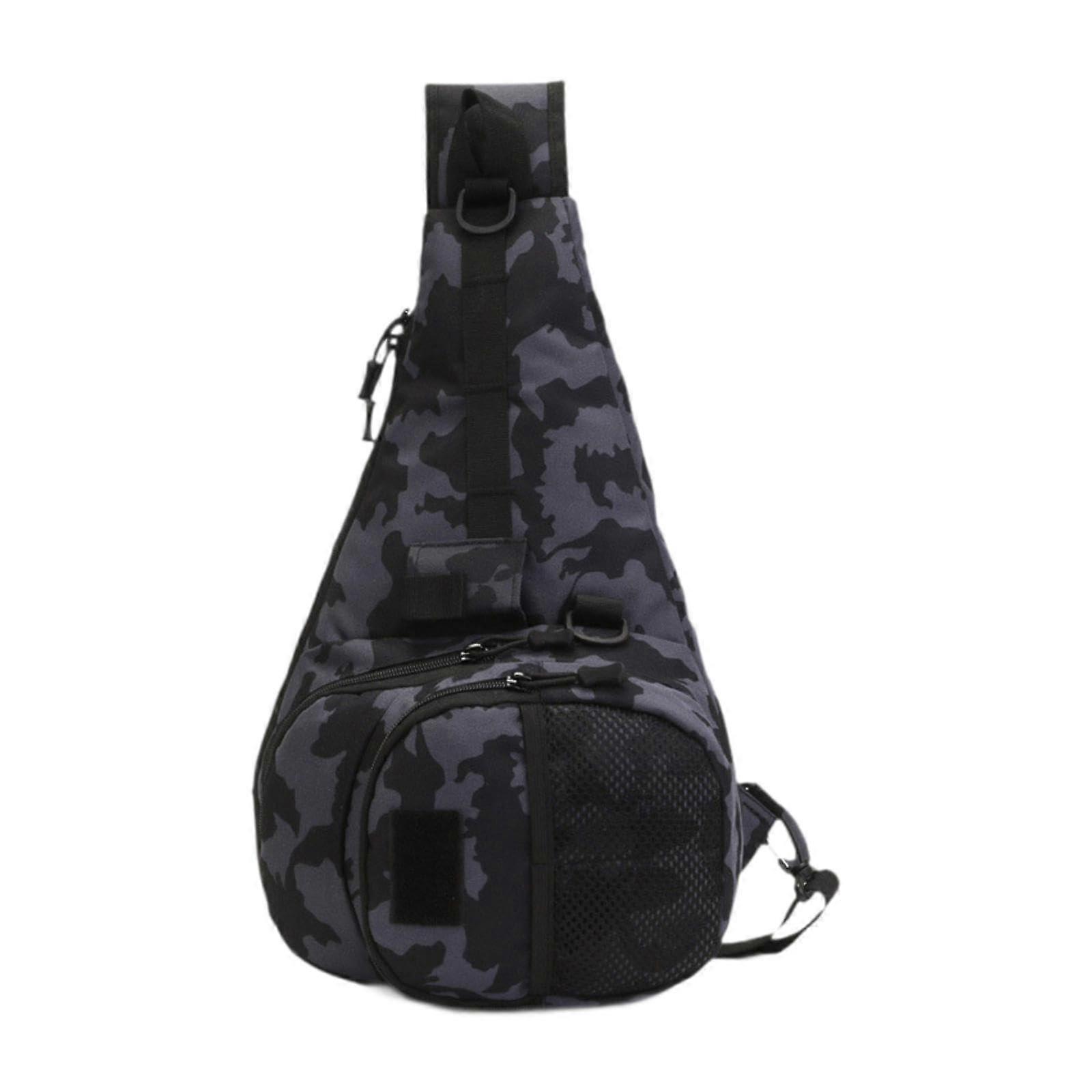 Waterproof Fishing Tackle Bag Backpack with Strap, Large MultiLayer Storage for Camping, Gray