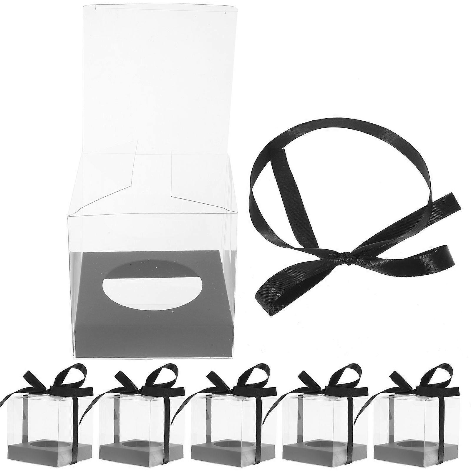 Cake Packing Boxes Mousse Cake Packaging with Ribbon Decoration 30Pcs