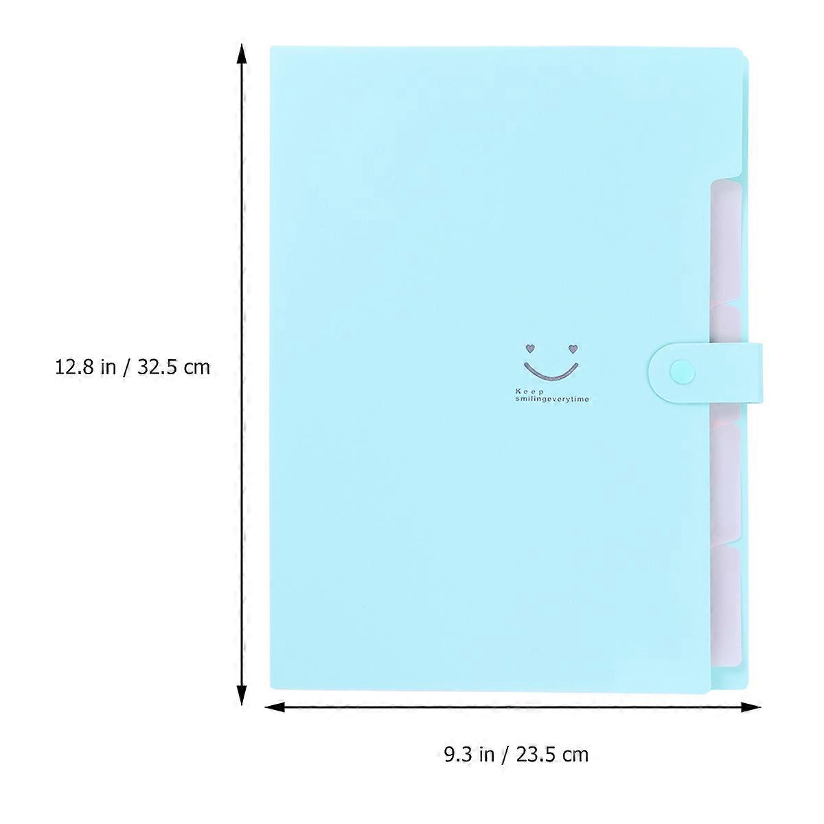 File Folder with Snap Closure for Files Holding 5 Pockets Plastic Organizer