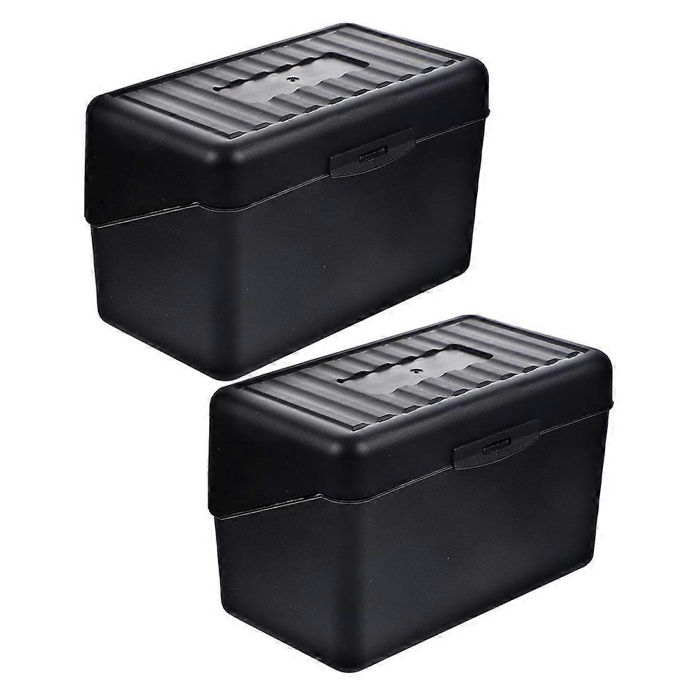 Multi-Function Card Box Business Card Holder for Storage 6Pcs Black Plastic