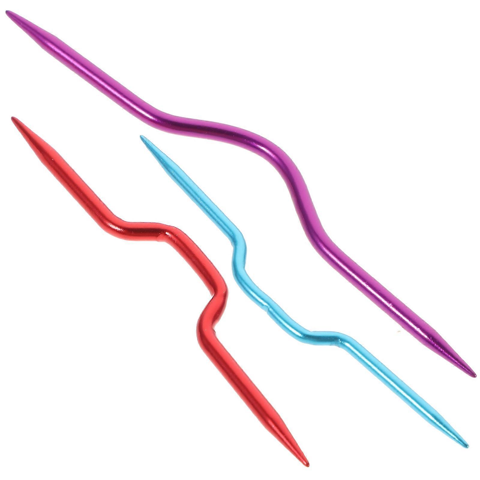 Crooked Needles Knitting Tool for Crochet Knitting 3Pcs Random Color Pack