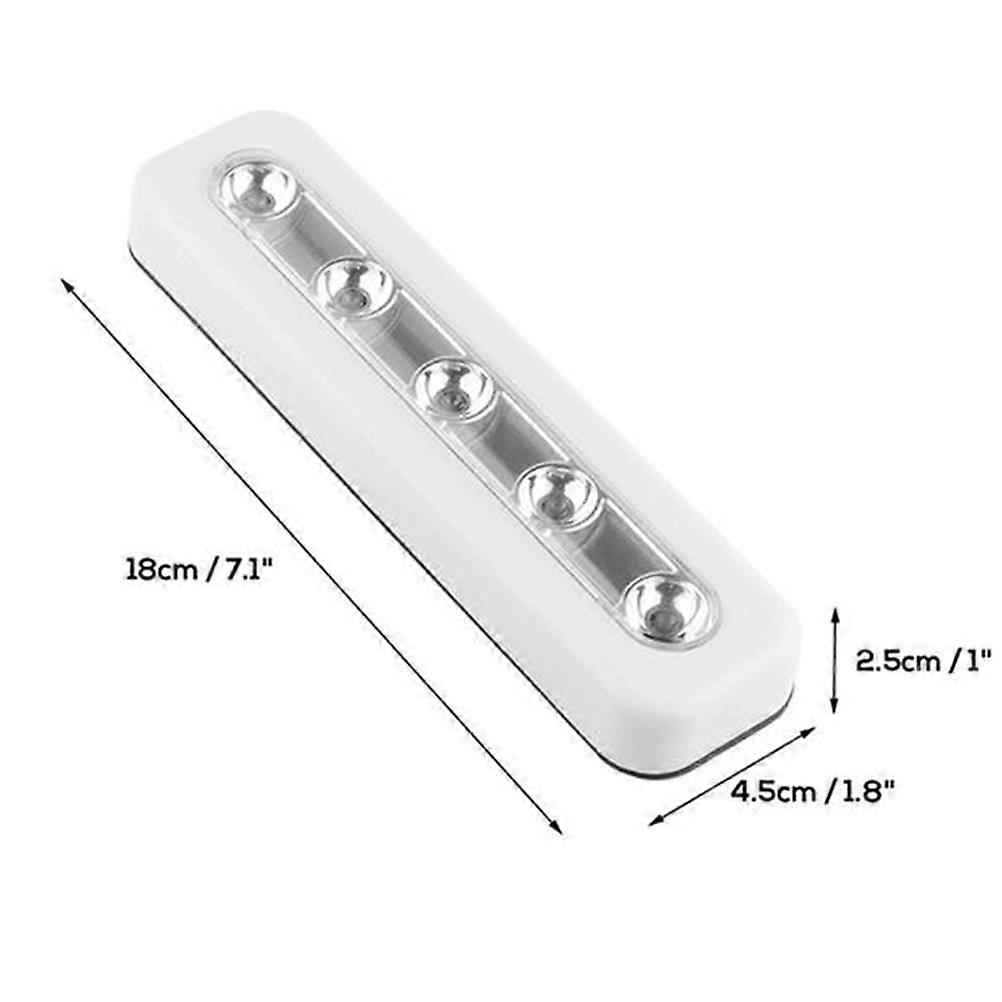 Touch Sensor Wireless Cabinet Light with Motion Sensor Function 5 LED Night Light Bar White
