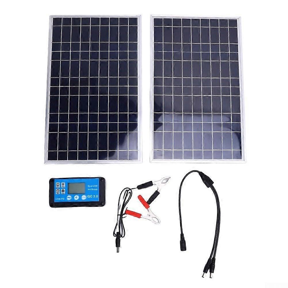 200W Polycrystalline Solar Panel Kit for RV Campervan Boat Off Grid with 10A Charge Controller