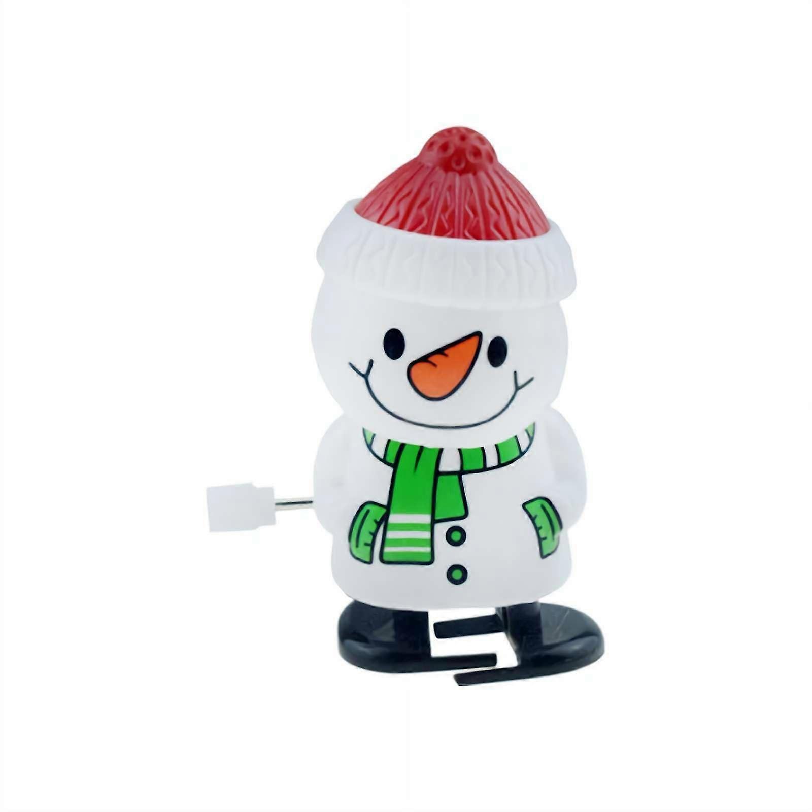 Christmas Wind Up Toy White Single Unit Stocking Stuffer Clockwork Walking Decoration