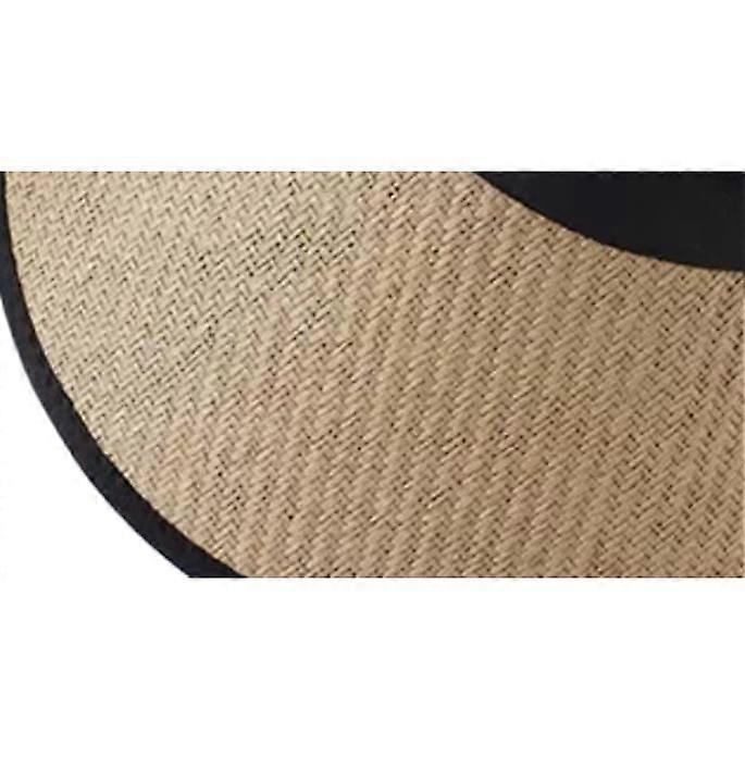 (khaki With G)summer Straw Empty Top Hat Foldable Sun Hat Double Big Brim