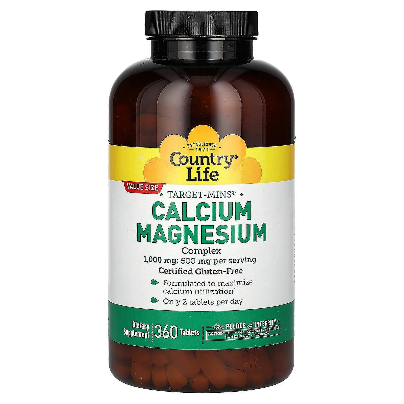 Country Life, Target-Mins Calcium-Magnesium Complex, 360 Tablets