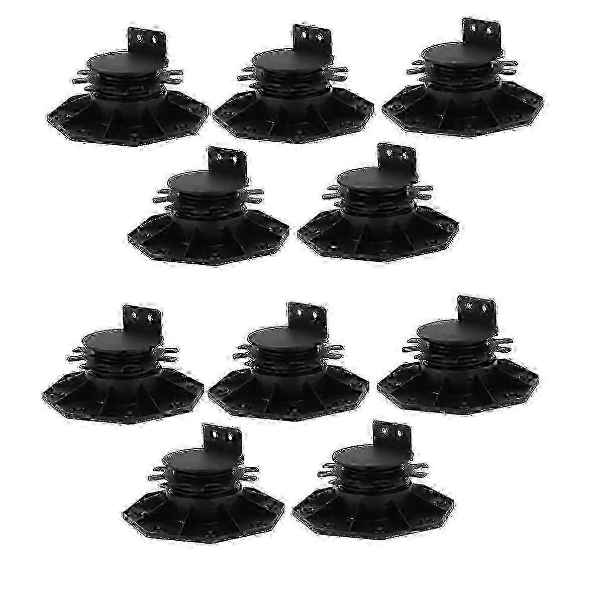 10 Pack Adjustable Deck Support Pedestals for Floating Deck Platforms - Sturdy Foundation Base with Height Adjustment
