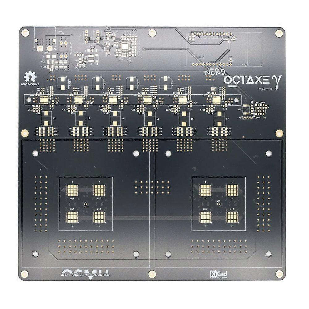 Carte PCB Open Source plaquée or pour NerdOCTAxe Rev3.1 12TH/S