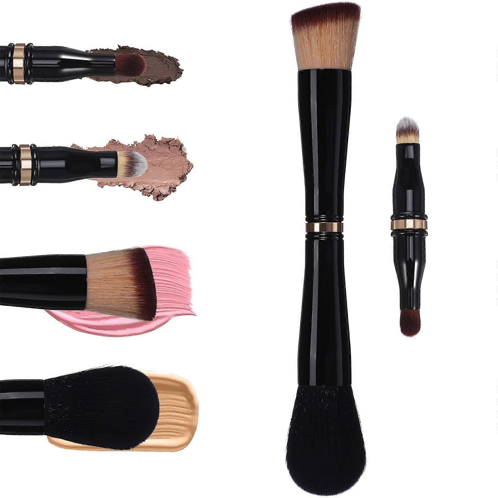 Double Sided Makeup Brush 4 in 1 Function for Travel 2Pcs Set